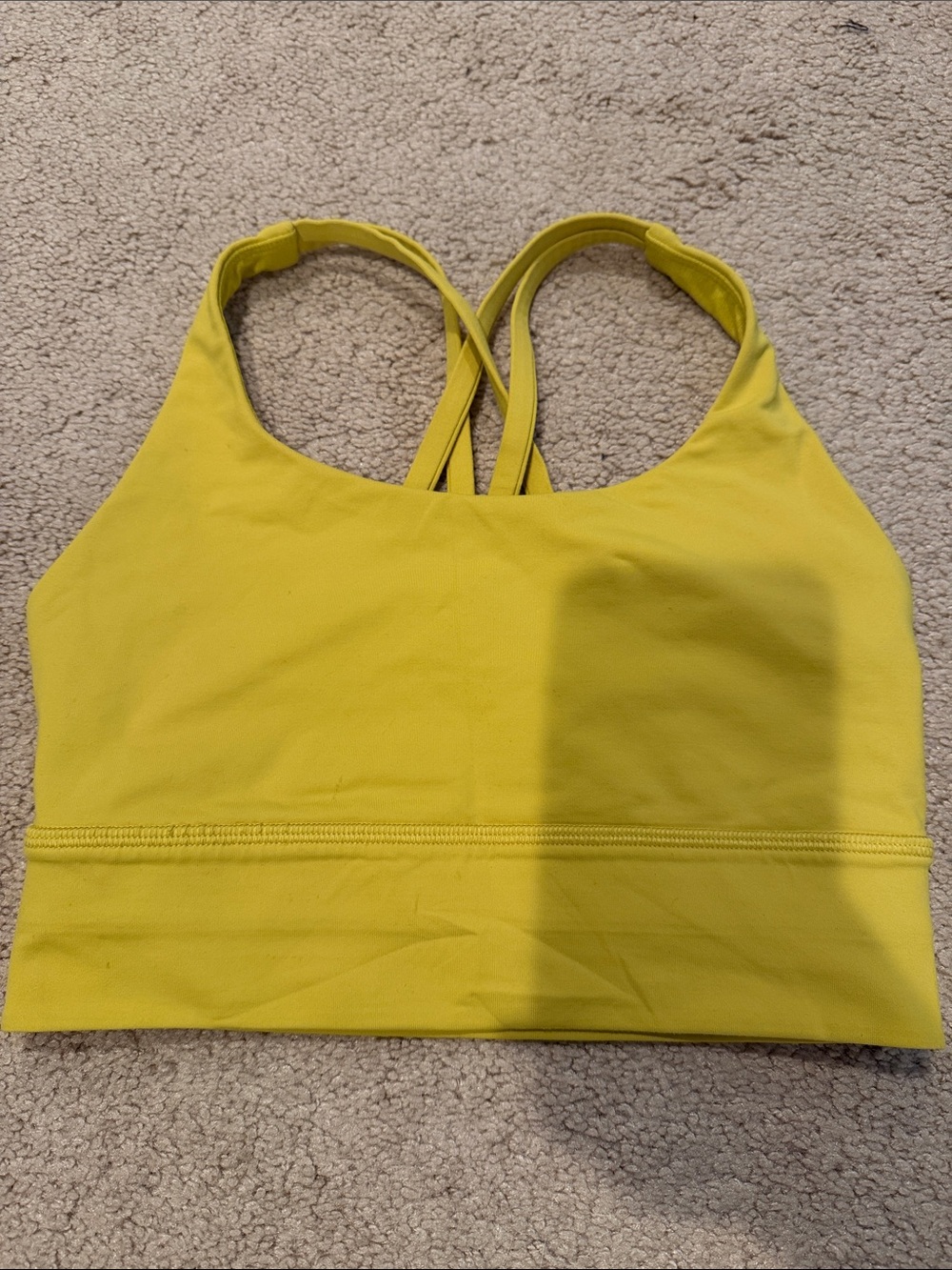 Lululemon Women's Yellow Strappy Sports Bralette sz 4